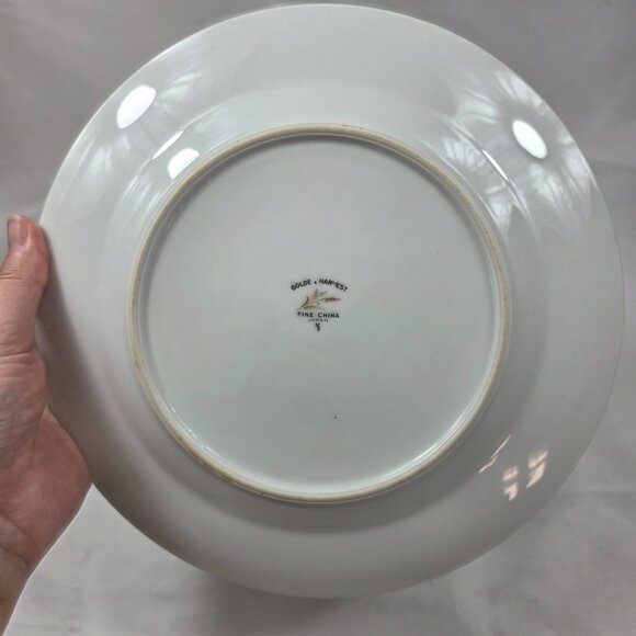 FOUR Fine China of Japan Golden Harvest Dinner Plates Gold Wheat Sprays on Rim - Picture 12 of 13
